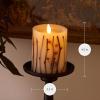 image:imageLuminara Embedded Flameless LED Candle Orange Berries amp Twigs Pillar 32 x 45  Moving Flame Pillar Battery Operated Timer Real Wax Unscented