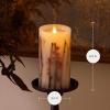 image:imageLuminara Embedded Flameless LED Candle Orange Berries amp Twigs Pillar 32 x 65  Moving Flame Pillar Battery Operated Timer Real Wax Unscented
