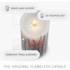 image:imageLuminara Embedded Flameless LED Candle Orange Berries amp Twigs Pillar 32 x 65  Moving Flame Pillar Battery Operated Timer Real Wax Unscented