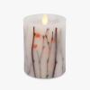 image:imageLuminara Embedded Flameless LED Candle Orange Berries amp Twigs Pillar 32 x 45  Moving Flame Pillar Battery Operated Timer Real Wax Unscented
