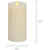image:imageMatchless Candle Co by Luminara Moving Flame LED Candle Melted Edge Smooth Finish Real Wax Unscented Timer Remote Ready  Pearl Ivory 35 x 7535 x 75