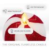image:imageLuminara Moving Flame LED Candle  Unscented Real Wax Chalk Rope Ball  Timer Flameless Flickering for Home Centerpiece Coastal Christmas DecorCandy Cane Red