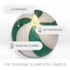 image:imageLuminara Moving Flame LED Candle  Unscented Real Wax Chalk Rope Ball  Timer Flameless Flickering for Home Centerpiece Coastal Christmas DecorCandy Cane Green