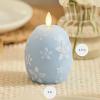 image:imageLuminara Moving Flame LED Candle  Unscented Real Wax Chalk Rope Ball  Timer Flameless Flickering for Home Centerpiece Coastal Christmas DecorCashmere Blue Floral