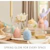image:imageLuminara Moving Flame LED Candle  Unscented Real Wax Chalk Rope Ball  Timer Flameless Flickering for Home Centerpiece Coastal Christmas DecorCashmere Blue Floral