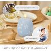 image:imageLuminara Moving Flame LED Candle  Unscented Real Wax Chalk Rope Ball  Timer Flameless Flickering for Home Centerpiece Coastal Christmas DecorCashmere Blue Floral