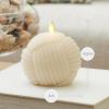 image:imageLuminara Moving Flame LED Candle  Unscented Real Wax Chalk Rope Ball  Timer Flameless Flickering for Home Centerpiece Coastal Christmas DecorChalk Rope Ball