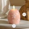 image:imageLuminara Moving Flame LED Candle  Unscented Real Wax Chalk Rope Ball  Timer Flameless Flickering for Home Centerpiece Coastal Christmas DecorDusky Rose Floral