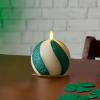 image:imageLuminara Moving Flame LED Candle  Unscented Real Wax Chalk Rope Ball  Timer Flameless Flickering for Home Centerpiece Coastal Christmas DecorCandy Cane Green