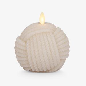 image:imageLuminara Moving Flame LED Candle  Unscented Real Wax Chalk Rope Ball  Timer Flameless Flickering for Home Centerpiece Coastal Christmas DecorChalk Rope Ball