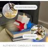 image:imageLuminara Flameless LED Bright White Liberty Stars Candle  Patriotic Battery Operated Home Decor wReal Moving Flame Unscented Wax  Americana Decor