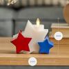 image:imageLuminara Flameless LED Bright White Liberty Stars Candle  Patriotic Battery Operated Home Decor wReal Moving Flame Unscented Wax  Americana Decor