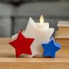 image:imageLuminara Flameless LED Bright White Liberty Stars Candle  Patriotic Battery Operated Home Decor wReal Moving Flame Unscented Wax  Americana Decor