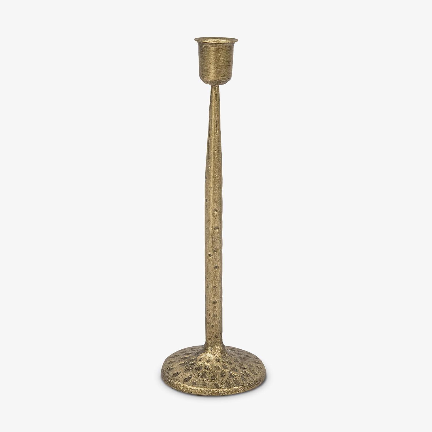 image:imageLuminara Wrought Iron Taper Candlestick Holder  Vintage Antique Brass 825 Home Decor Elegant Dining Table Centerpiece for Moving Flame CandlesBrass