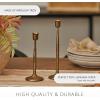 image:imageLuminara Wrought Iron Taper Candlestick Holder  Vintage Antique Brass 825 Home Decor Elegant Dining Table Centerpiece for Moving Flame CandlesBrass