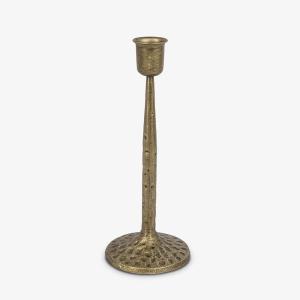 image:imageLuminara Wrought Iron Taper Candlestick Holder  Vintage Antique Brass 825 Home Decor Elegant Dining Table Centerpiece for Moving Flame CandlesBrass