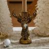 image:imageLuminara  Taper Candle Holder  Reindeer  Brass  55 x 8 Classic Stag Head Design Compatible with Luminara Flickering Flameless LED Taper Candles