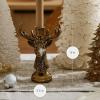 image:imageLuminara  Taper Candle Holder  Reindeer  Brass  55 x 8 Classic Stag Head Design Compatible with Luminara Flickering Flameless LED Taper Candles