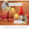 image:imageLuminara Pinecone Flameless Candles Pine Cone Figural Real Wax Unscented LED Candles Battery Operated with Timer Holiday Decoration Table Centerpiece 35 x 4 Dark BrownWhite