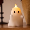 image:imageLuminara Flameless Candle Halloween Decor Spooky Ghost Figural LED Candle 37 x 55 Real Wax Moving Flame Battery Operated Bright White