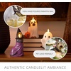 image:imageLuminara Flameless Candle Halloween Decor Spooky Ghost Figural LED Candle 37 x 55 Real Wax Moving Flame Battery Operated Bright White