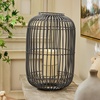 image:imageLuminara  Weathered Rattan Outdoor Lantern with Remote Control Flameless Candle  Grey  Pack of 112x19  Battery Operated Waterproof Patio GardenGray