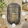 image:imageLuminara  Weathered Rattan Outdoor Lantern with Remote Control Flameless Candle  Grey  Pack of 112x19  Battery Operated Waterproof Patio GardenGray