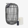 image:imageLuminara  Weathered Rattan Outdoor Lantern with Remote Control Flameless Candle  Grey  Pack of 112x19  Battery Operated Waterproof Patio GardenGray
