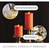 image:imageLuminara  Flameless LED Battery Operated Flickering Pillar Candles  Charcoal Gray  Pack of 14x87 Realistic Moving Flame Real Wax IndoorOutdoorBurnt Orange
