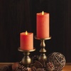 image:imageLuminara  Flameless LED Battery Operated Flickering Pillar Candles  Charcoal Gray  Pack of 14x87 Realistic Moving Flame Real Wax IndoorOutdoorBurnt Orange