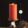 image:imageLuminara  Flameless LED Battery Operated Flickering Pillar Candles  Charcoal Gray  Pack of 14x87 Realistic Moving Flame Real Wax IndoorOutdoorBurnt Orange