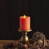 image:imageLuminara  Flameless LED Battery Operated Flickering Pillar Candles  Charcoal Gray  Pack of 14x87 Realistic Moving Flame Real Wax IndoorOutdoorBurnt Orange