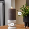 image:imageLuminara  Flameless LED Battery Operated Flickering Pillar Candles  Charcoal Gray  Pack of 14x87 Realistic Moving Flame Real Wax IndoorOutdoorCharcoal Gray