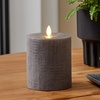 image:imageLuminara  Flameless LED Battery Operated Flickering Pillar Candles  Charcoal Gray  Pack of 14x87 Realistic Moving Flame Real Wax IndoorOutdoorCharcoal Gray