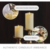 image:imageLuminara  Flameless LED Battery Operated Flickering Pillar Candles  Charcoal Gray  Pack of 14x87 Realistic Moving Flame Real Wax IndoorOutdoorIvory