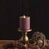 image:imageLuminara  Flameless LED Battery Operated Flickering Pillar Candles  Charcoal Gray  Pack of 14x87 Realistic Moving Flame Real Wax IndoorOutdoorRaisin