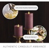 image:imageLuminara  Flameless LED Battery Operated Flickering Pillar Candles  Charcoal Gray  Pack of 14x87 Realistic Moving Flame Real Wax IndoorOutdoorRaisin