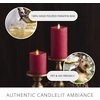 image:imageLuminara  Flameless LED Battery Operated Flickering Pillar Candles  Charcoal Gray  Pack of 14x87 Realistic Moving Flame Real Wax IndoorOutdoorRed