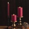 image:imageLuminara  Flameless LED Battery Operated Flickering Pillar Candles  Charcoal Gray  Pack of 14x87 Realistic Moving Flame Real Wax IndoorOutdoorRed