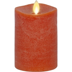 image:imageLuminara  Flameless LED Battery Operated Flickering Pillar Candles  Charcoal Gray  Pack of 14x87 Realistic Moving Flame Real Wax IndoorOutdoorBurnt Orange