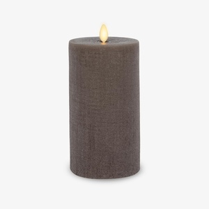 image:imageLuminara  Flameless LED Battery Operated Flickering Pillar Candles  Charcoal Gray  Pack of 14x87 Realistic Moving Flame Real Wax IndoorOutdoorCharcoal Gray
