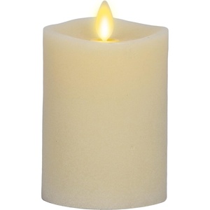 image:imageLuminara  Flameless LED Battery Operated Flickering Pillar Candles  Charcoal Gray  Pack of 14x87 Realistic Moving Flame Real Wax IndoorOutdoorIvory