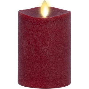 image:imageLuminara  Flameless LED Battery Operated Flickering Pillar Candles  Charcoal Gray  Pack of 14x87 Realistic Moving Flame Real Wax IndoorOutdoorRed