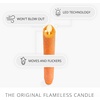 image:imageLuminara Glitter Flameless Candle Taper 1 x 95 Melted Top Real Wax Unscented Remote Ready Timer Russet Orange