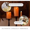 image:imageLuminara Glitter Flameless Candle Taper 1 x 95 Melted Top Real Wax Unscented Remote Ready Timer Russet Orange