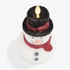 image:imageLuminara EXC COL Flameless Christmas Decor  Snowman Figural LED Candle with Glitter Red Black Orange 37 x 6 Unscented Real Wax Moving Flame Bright White Snowgirl