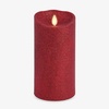 image:imageLuminara EXC COL Glitter Flameless Candle Pillar Holiday Red 35 x 7Holiday Red