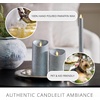 image:imageLuminara EXC COL Glitter Flameless Candle Pillar Holiday Red 35 x 7Silver