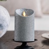 image:imageLuminara EXC COL Glitter Flameless Candle Pillar Holiday Red 35 x 7Silver