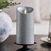 image:imageLuminara EXC COL Glitter Flameless Candle Pillar Holiday Red 35 x 7Silver
